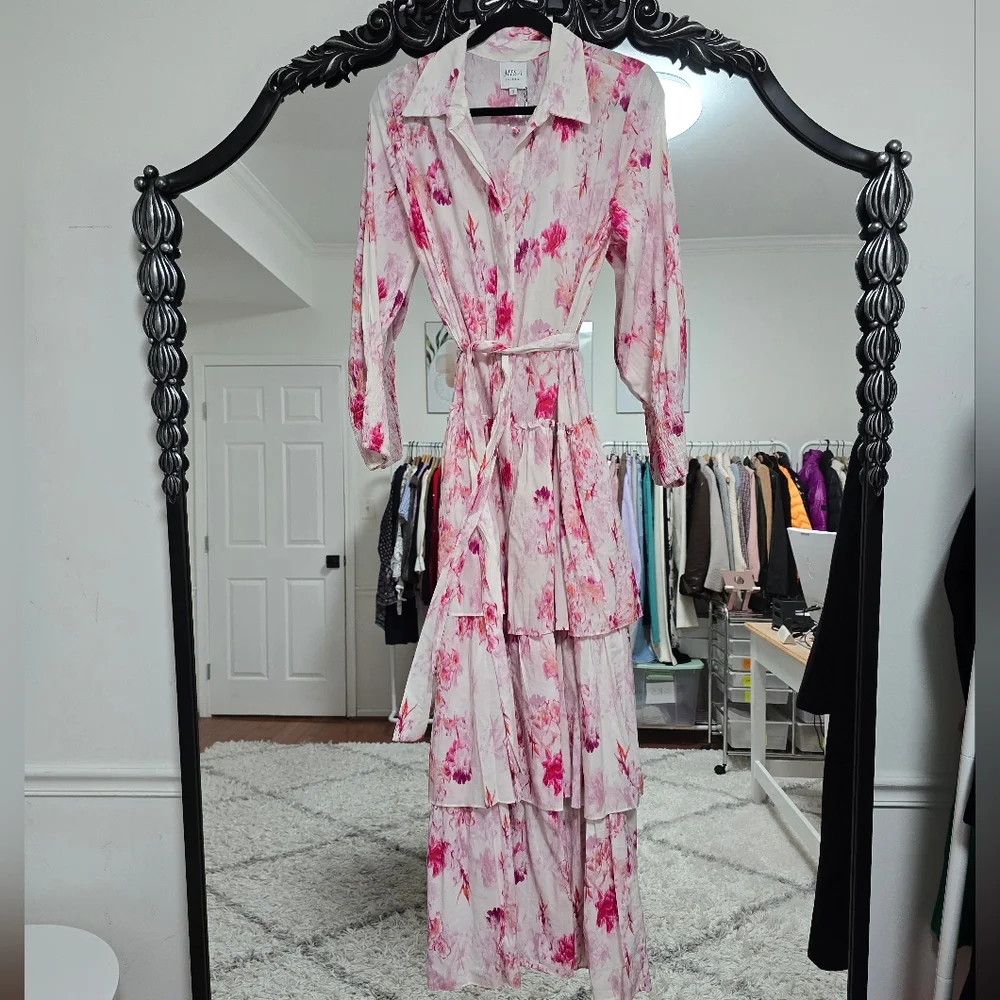 Misa Los Angeles Abigail floral tiered long sleeve maxi dress nwt size S - Picture 8 of 15